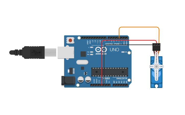 Circuit design servo map - Tinkercad