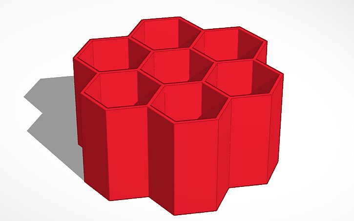 3D design hex desk organizer | Tinkercad
