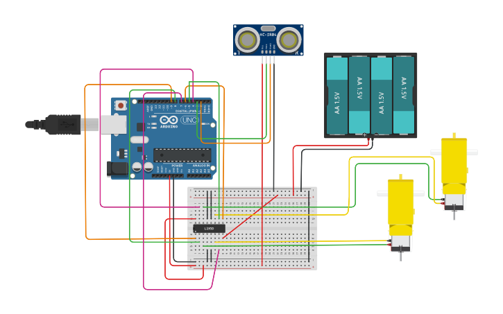 Circuit design Robot first version - Tinkercad