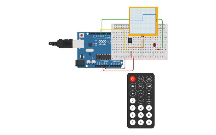 Circuit design Arduino IR Remote and IR Sensor Turn RED LED ON/OFF ...