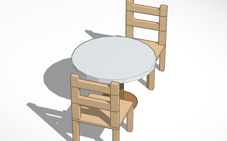 3D design Table and chairs | Tinkercad