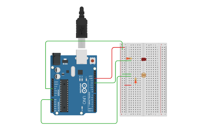 Circuit design Light Sensor - Tinkercad