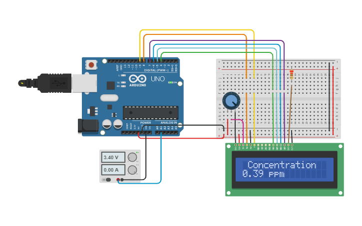 Circuit design Water Quality Tester - Week 1 - Tinkercad