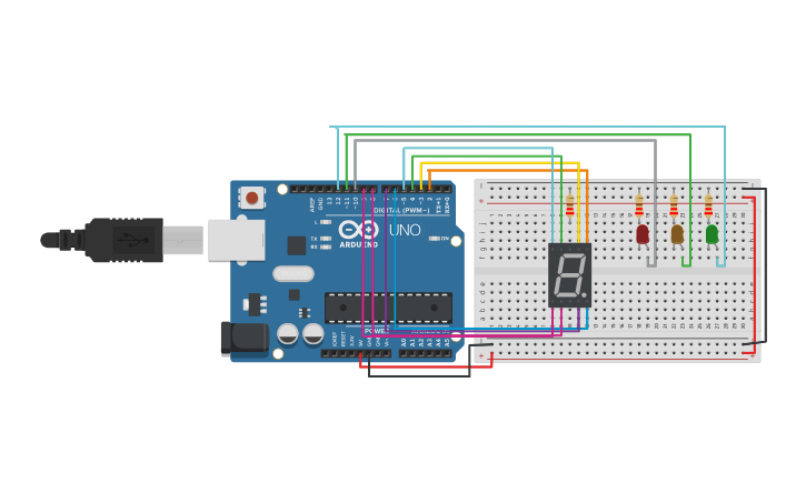 Circuit Design Cps - Traffic Light System - Tinkercad