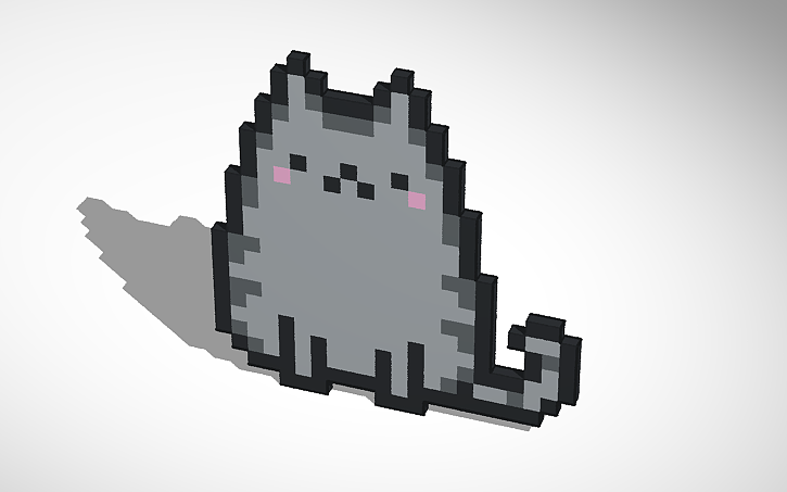 3D design Meaaw a Kitty cat Pixel art | Tinkercad