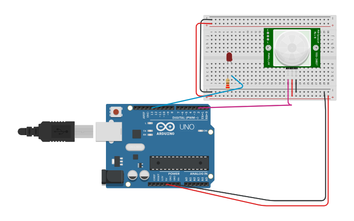 Circuit design Turn on light if detect a human movement using PIR ...