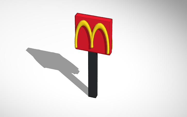 3D design McDonald's Sign | Tinkercad