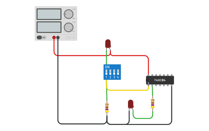 Circuit design Circuito NOT | Tinkercad