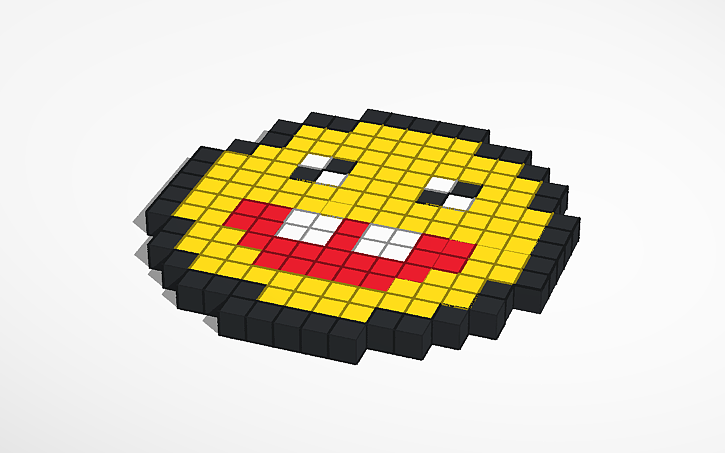 3D design pixel smiley face - Tinkercad