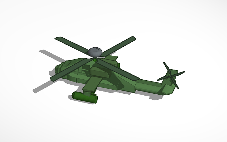 3D design AH-64 Apache Helicopter - Tinkercad