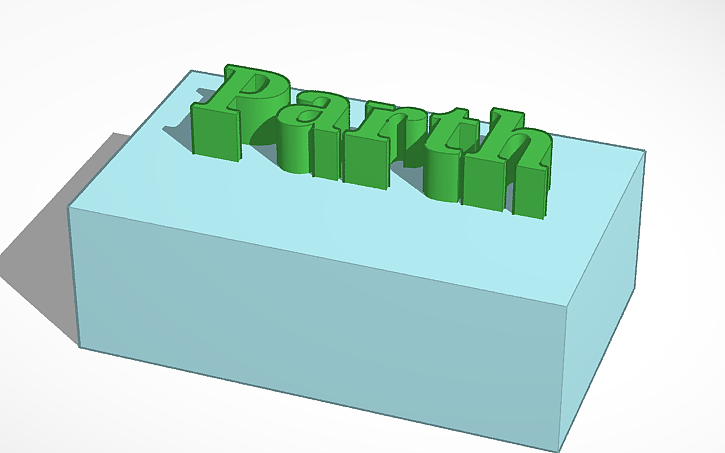 Parth Text 3D design Parth 3D Text - Tinkercad