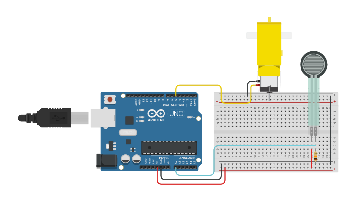 Circuit design Force Sensor - Tinkercad