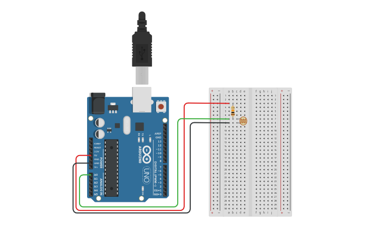Circuit design Light sensor - Tinkercad