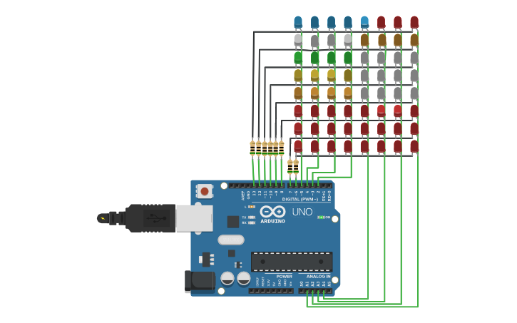 Circuit design Copy of 8x8 LED Matrix - Tinkercad