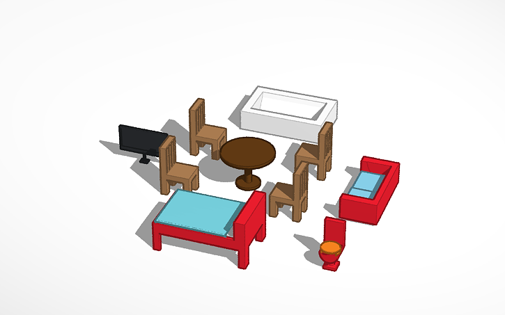 3D design house furniture - Tinkercad