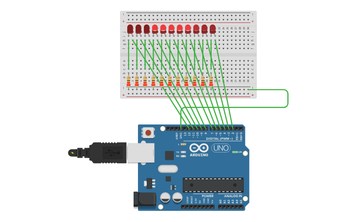 Circuit design Estrella fugaz - Tinkercad