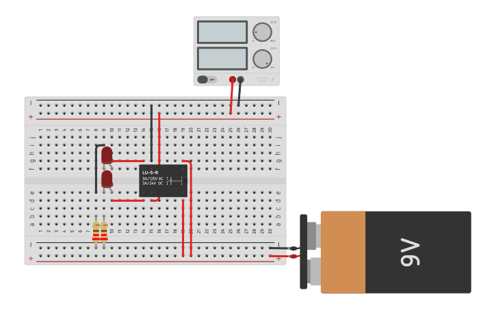 Circuit design Relè SPDT - Tinkercad