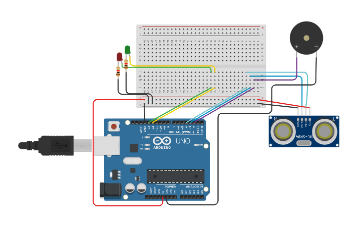 Circuit design SENSOR DE META (DEPORTES) - Tinkercad