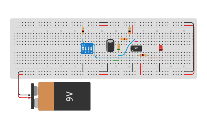 Circuit design Temporizador | Tinkercad