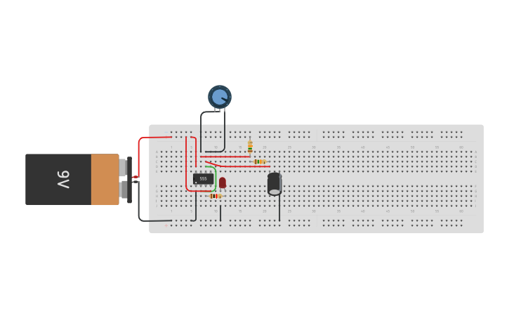 Circuit design circuito Astable 555 - Tinkercad