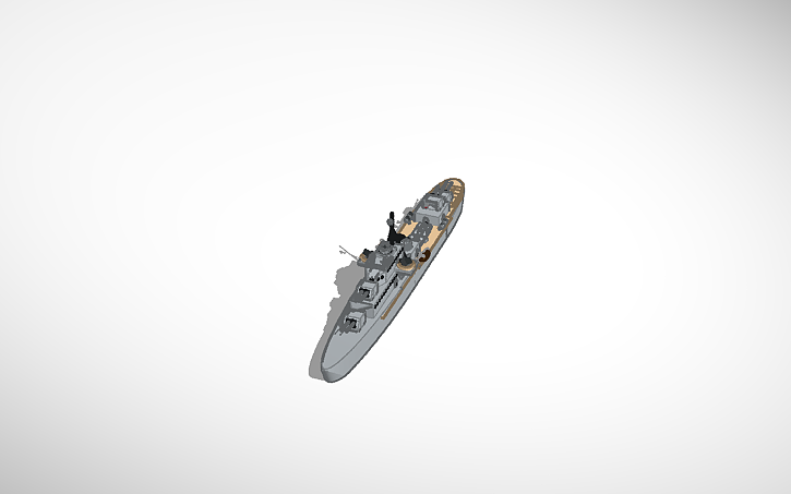 3D design British Destroyer (Tribal Class) - Tinkercad