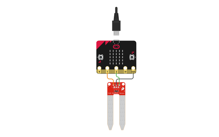 Circuit design Sensor humedad microbit - Tinkercad