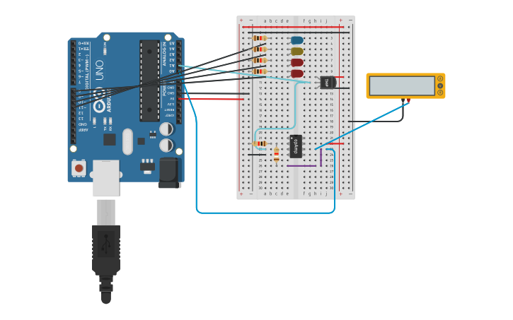 Circuit design Temp Sensor - Tinkercad