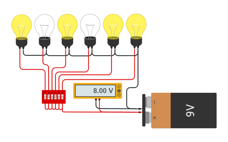 Circuit design DIP swich - ელექტრული გადამრთველი - Tinkercad