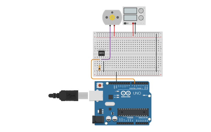 Circuit design Arduino mosfet - Tinkercad
