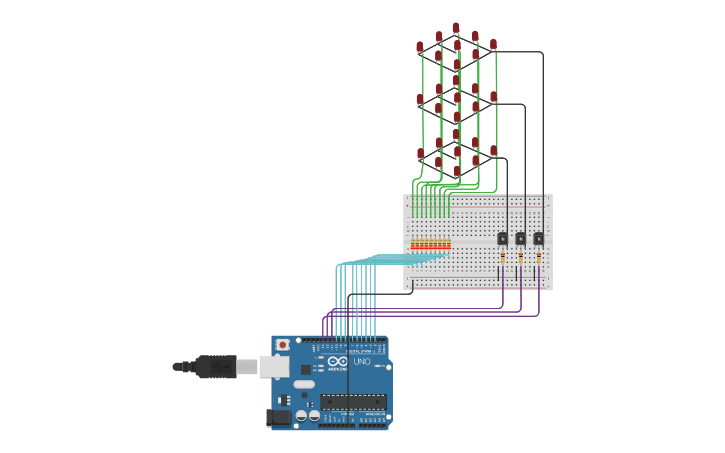 Led Module In Tinkercad Circuit design LED cube - Tinkercad
