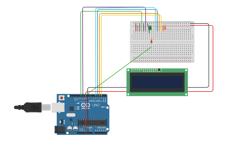 Circuit design Arduino/LCD Display - Tinkercad