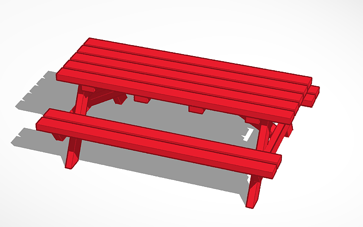 3D design Picnic Table - Tinkercad