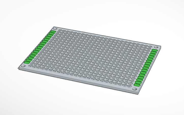 3D design Protoboard 5x7 - Tinkercad