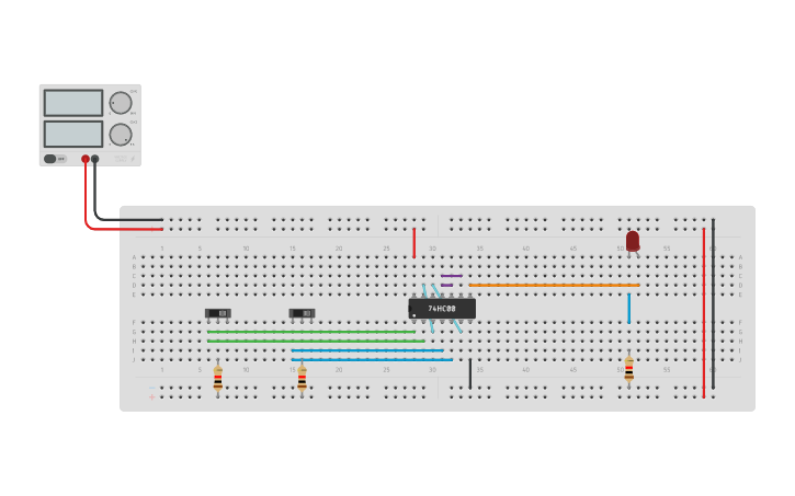 Circuit design NOR GATE | Tinkercad