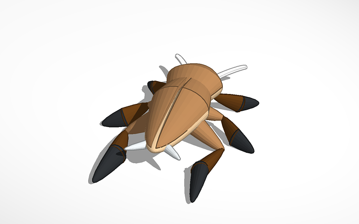 Autocad Cockroach 3D design Cockroach #JunkYardCats - Tinkercad