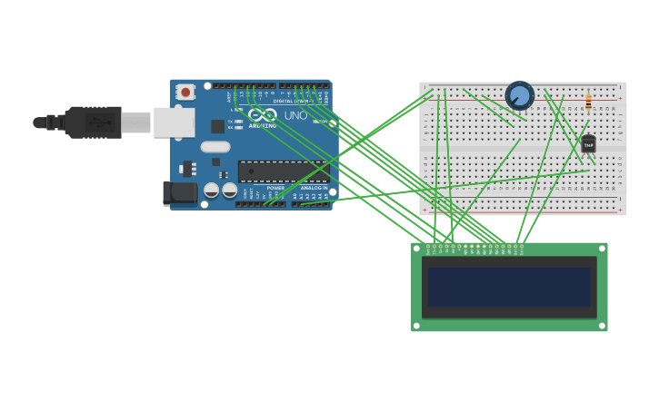 Circuit design Interface of temperature Sensor with Arduino with ...