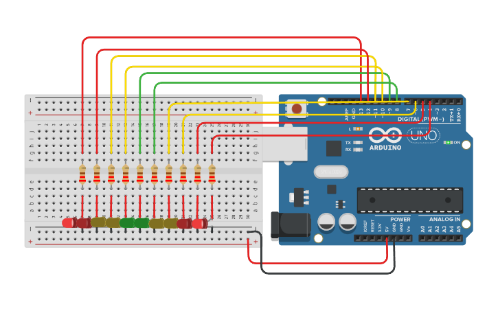 Circuit design VanegasCarlosCircuito6LEDS-903 - Tinkercad