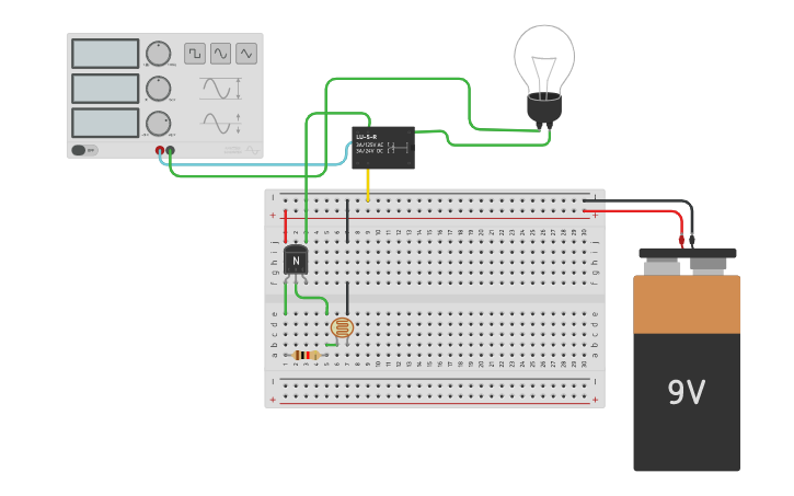 Circuit design Lampu AC Otomatis - Tinkercad