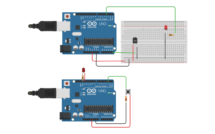 Circuit design Teh Tarik - Temperature Sensor and Power LED - Tinkercad