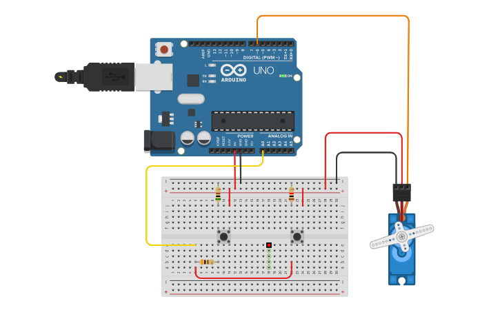 Circuit design Progressive servo rotation control with Arduino UNO ...