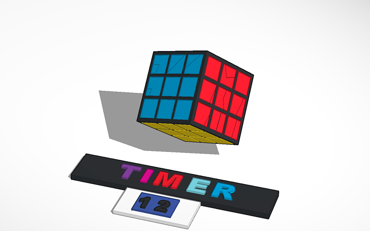 Rubik S Cube And Timer Tinkercad