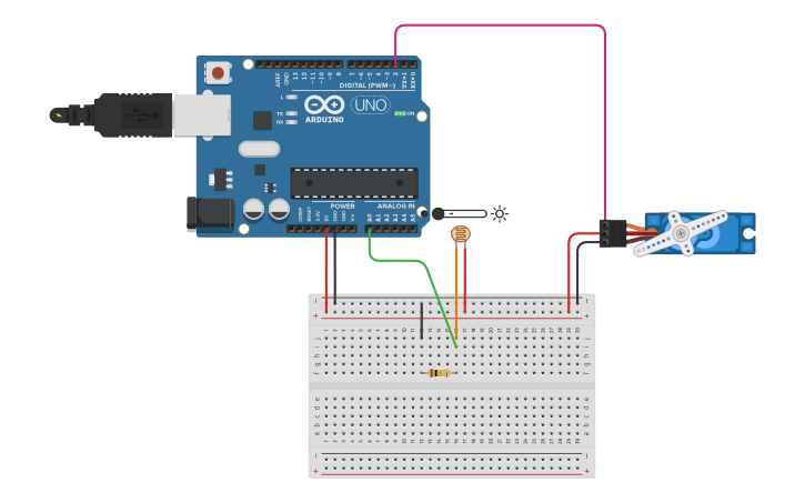 Circuit design Servo | Tinkercad