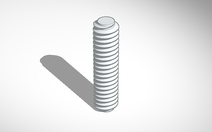 3D design 1/4 threaded rod - Tinkercad