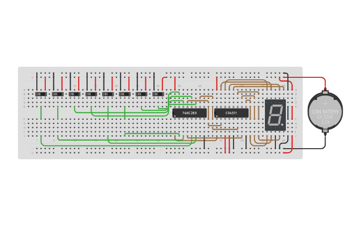 Circuit design Activity#7 - 7-Segments - Tinkercad