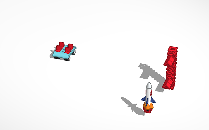 3D design Rocket with Gantry - Tinkercad