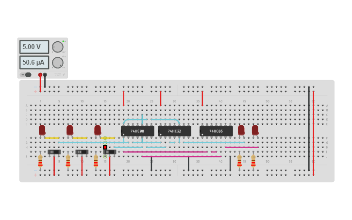 Circuit design Full Adder | Tinkercad