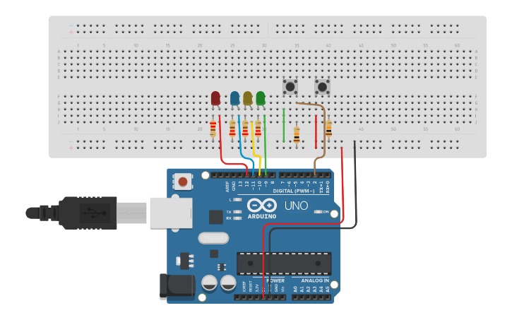 Circuit design Copy of FSM - Arduino - test1 | Tinkercad
