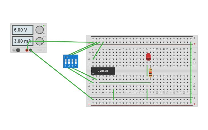 Circuit design NAND-GATE | Tinkercad