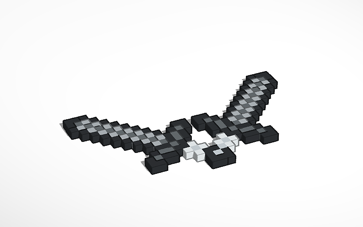 Minecraft Detailed Sword Design 3D design Minecraft Sword Template V4? - Tinkercad