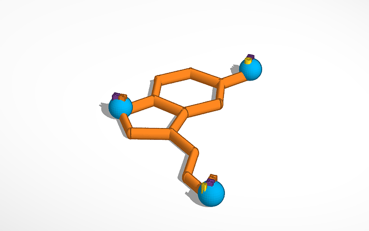 Serotonin Molecule Chloer Tinkercad